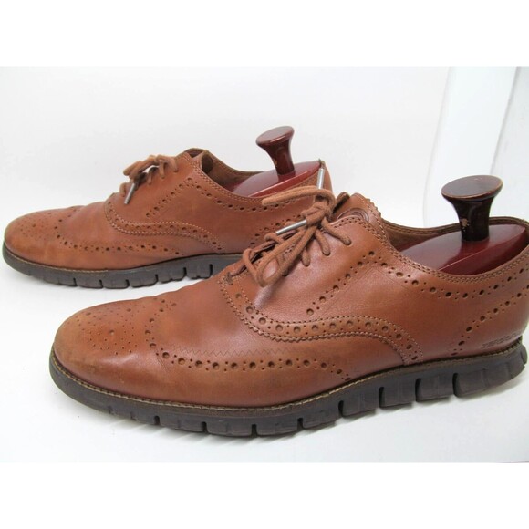 Cole Haan ZeroGrand Mens Brown Leather Wingtip Oxfords Size US 12 M - Picture 13 of 16